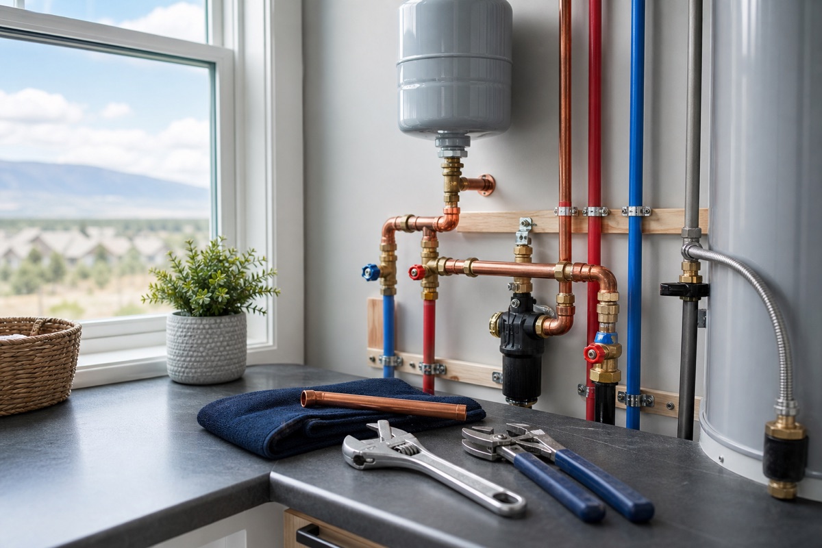 Water heater service in a Mansfield home